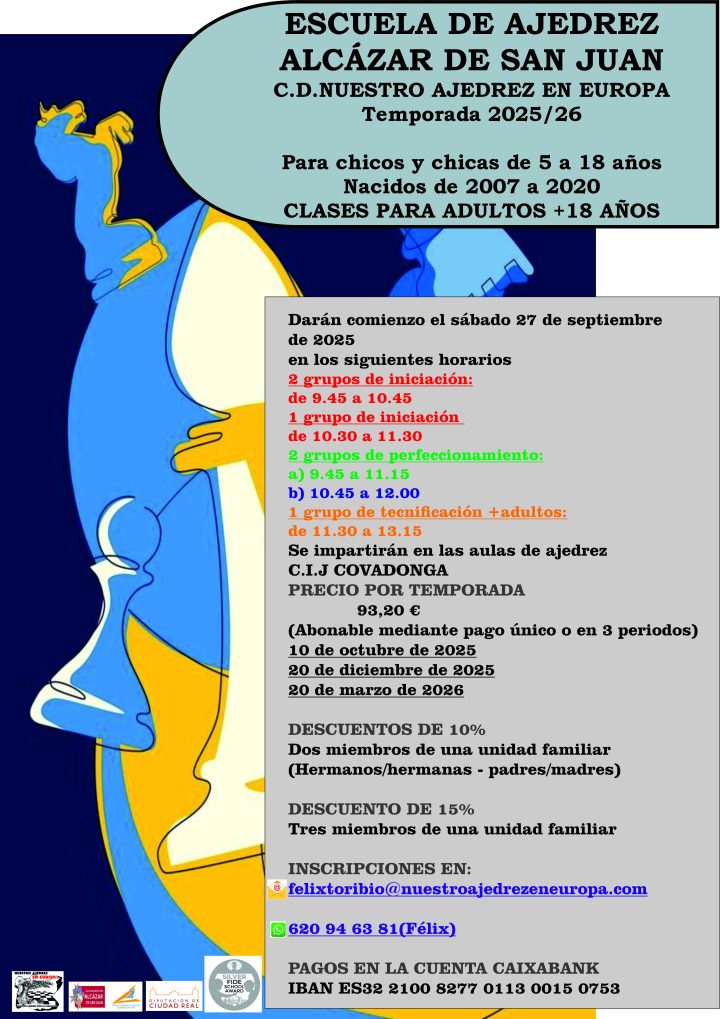 CARTEL CLASES ALCAZAR 2025 26 -
